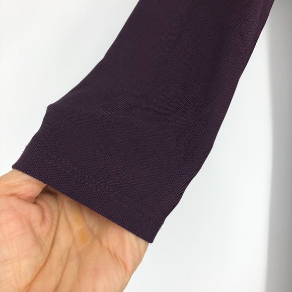 Aritzia Babaton Eggplant Purple 3/4 Sleeve Round / Scoop neck Maxi Dress size S - Picture 8 of 14